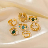 316L Stainless Steel Vintage Open Ring For Women Girl