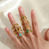 316L Stainless Steel Vintage Open Ring For Women Girl