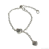 Heart Chain Ring Tassel Dangle Statement Open Adjustable