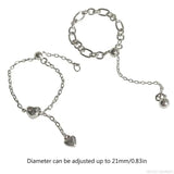 Heart Chain Ring Tassel Dangle Statement Open Adjustable