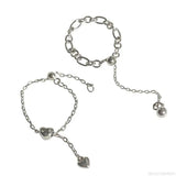 Heart Chain Ring Tassel Dangle Statement Open Adjustable