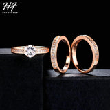 Classic 3 Round Engagement Ring Set with Austria Crystals HotSale R059