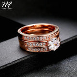 Classic 3 Round Engagement Ring Set with Austria Crystals HotSale R059