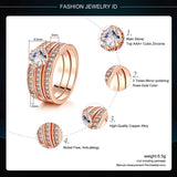 Classic 3 Round Engagement Ring Set with Austria Crystals HotSale R059
