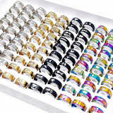 Striped Stainless Steel Rings for Women and Men Mix Finger Ring