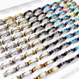Striped Stainless Steel Rings for Women and Men Mix Finger Ring