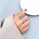Geometric Ellipse Splicing Ring Stainless Steel Opening Ring BSA151