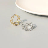 Geometric Ellipse Splicing Ring Stainless Steel Opening Ring BSA151