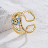 Cubic Zircon Evil Eye Ring Plated Jewelry For Girl Party Gift