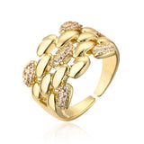 Cubic Zircon Evil Eye Ring Plated Jewelry For Girl Party Gift