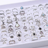 20Pcs/Lot Punk Snake Animal Hollow Star Moon Kuncle Rings Mix Style Jewelry