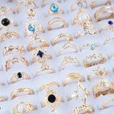 20Pcs/Lot Punk Snake Animal Hollow Star Moon Kuncle Rings Mix Style Jewelry