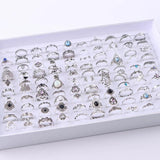 20Pcs/Lot Punk Snake Animal Hollow Star Moon Kuncle Rings Mix Style Jewelry