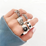 20Pcs/Lot Punk Snake Animal Hollow Star Moon Kuncle Rings Mix Style Jewelry