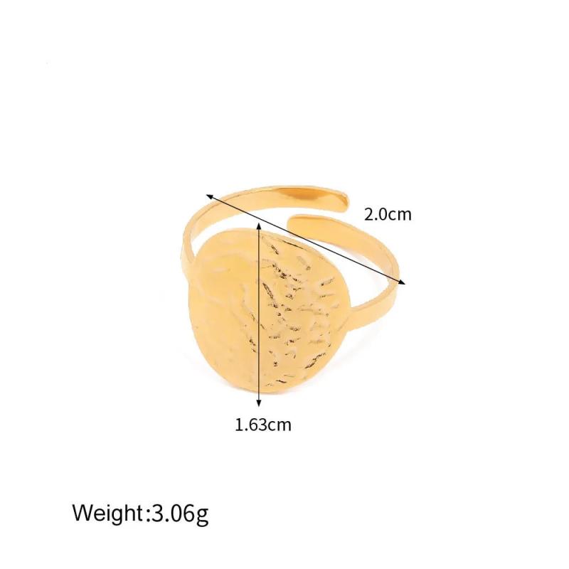 Shell Cutout Solid Ring Stainless Steel PVD 18K Plated Women's Jewelry
