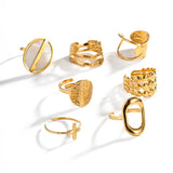 Shell Cutout Solid Ring Stainless Steel PVD 18K Plated Women's Jewelry