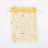 50Pcs Moon Star Drawstring Organza Bags Ramadan Eid Mubarak Gift Packaging
