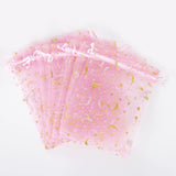 50Pcs Moon Star Drawstring Organza Bags Ramadan Eid Mubarak Gift Packaging
