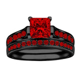 Amvie Red Couple Vintage Stainless Steel Men Ring Set