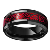 Amvie Red Couple Vintage Stainless Steel Men Ring Set