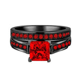 Amvie Red Couple Vintage Stainless Steel Men Ring Set
