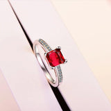 S925 Silver Square Zircon Ring For Women FQL20503