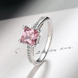 S925 Silver Square Zircon Ring For Women FQL20503
