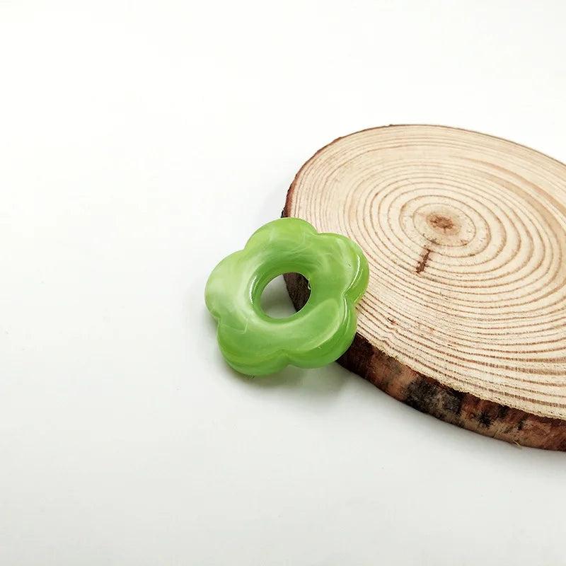 30 PCS 27mm Resin Hollow Out Flowers Earring Accessories Pendant Connectors