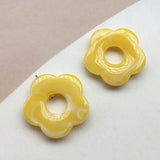 30 PCS 27mm Resin Hollow Out Flowers Earring Accessories Pendant Connectors