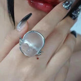 Baby Face Adjustable Open Rings Alloy Material Jewelry Gift for Girls