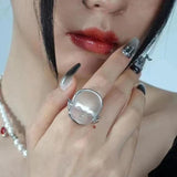 Baby Face Adjustable Open Rings Alloy Material Jewelry Gift for Girls
