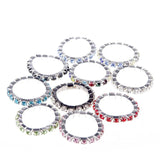 10pcs Elastic Ring Set Silver Crystal Rhinestone Wedding Accessories