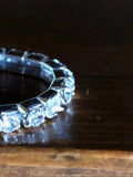 10pcs Elastic Ring Set Silver Crystal Rhinestone Wedding Accessories