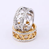 Hip Hop Bling CZ Heart Ring Women Steel Engagement Jewelry