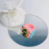 Acrylic Rainbow Beads Harajuku Vintage Rings Charms 90s Y2K Jewelry