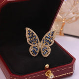 Butterfly Zirconia Engagement Rings for Women Adjustable Open Wedding Rings