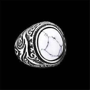 Brown Eye Ring 316L Stainless Steel Jewelry Men Boys Biker Style 4 Stone Ring