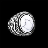 Brown Eye Ring 316L Stainless Steel Jewelry Men Boys Biker Style 4 Stone Ring