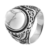 Brown Eye Ring 316L Stainless Steel Jewelry Men Boys Biker Style 4 Stone Ring