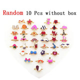 10PCs/Lot Kids Cartoon Rings Set Mix Finger Jewelry Creative Accessories