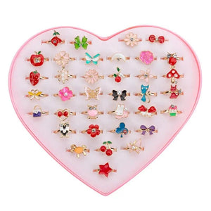 10PCs/Lot Kids Cartoon Rings Set Mix Finger Jewelry Creative Accessories