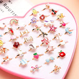 10PCs/Lot Kids Cartoon Rings Set Mix Finger Jewelry Creative Accessories