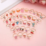 10PCs/Lot Kids Cartoon Rings Set Mix Finger Jewelry Creative Accessories