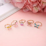 10PCs/Lot Kids Cartoon Rings Set Mix Finger Jewelry Creative Accessories