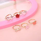 10PCs/Lot Kids Cartoon Rings Set Mix Finger Jewelry Creative Accessories