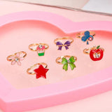 10PCs/Lot Kids Cartoon Rings Set Mix Finger Jewelry Creative Accessories