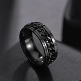 Fidget Ring Stainless Steel Rotatable Anxiety Spinner Chain Punk Men Women