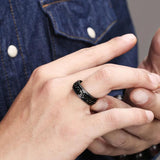 Fidget Ring Stainless Steel Rotatable Anxiety Spinner Chain Punk Men Women