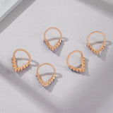 Docona Crystal Triangle Ring Set, Small Women's Ring Gift