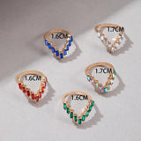 Docona Crystal Triangle Ring Set, Small Women's Ring Gift